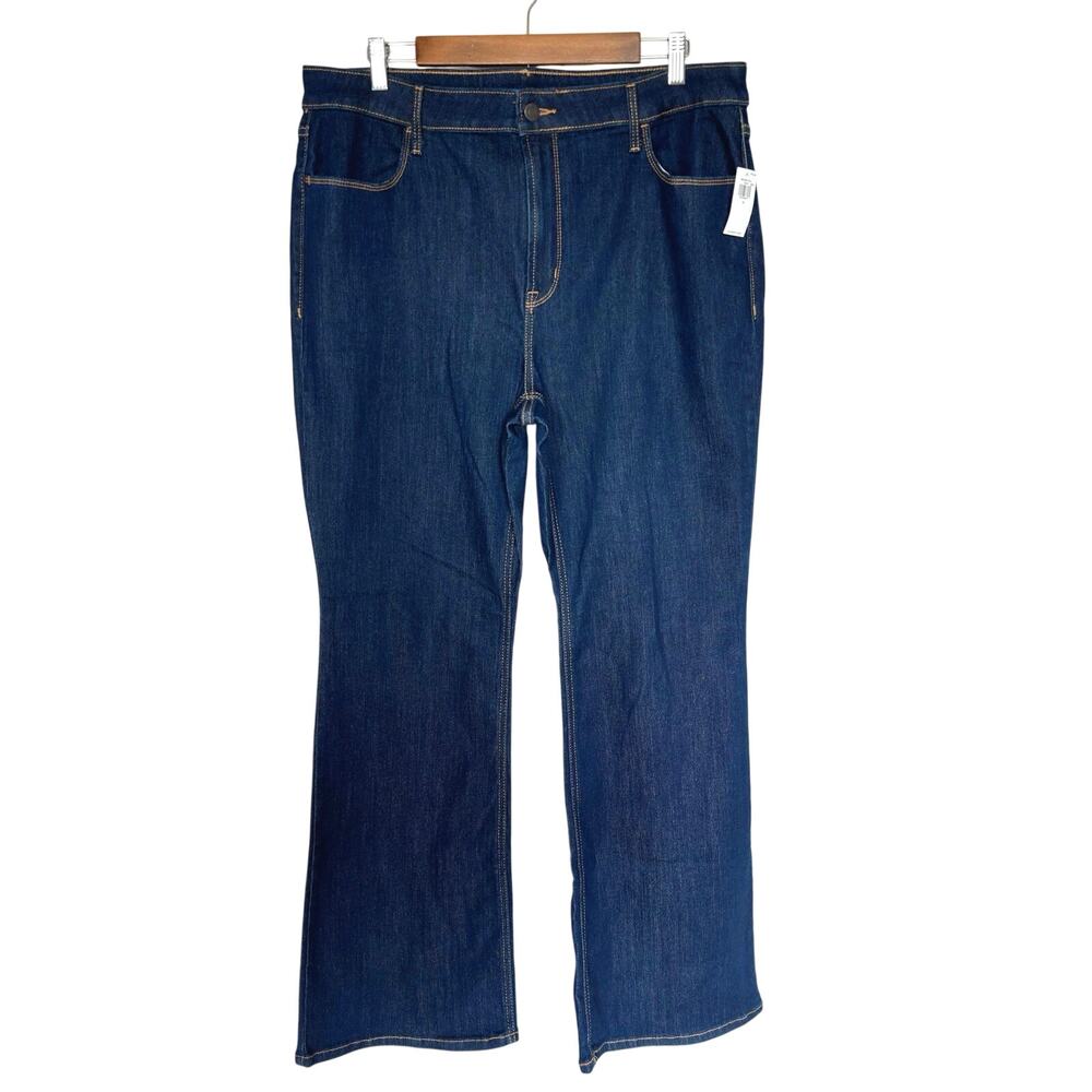 Old Navy Dark Denim High Waist Flare Leg Jeans 16 Retro Revival Western Chic-NWT